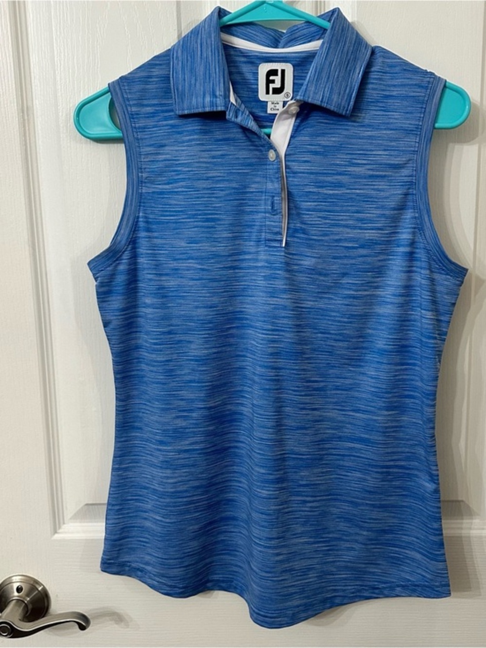 FootJoy sleeveless blue performance golf polo shirt, Size S